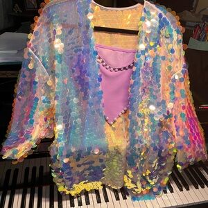 Iridescent Sequin Kimono